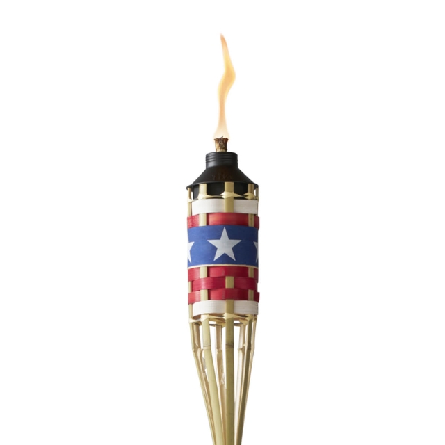 americana tiki torch up close white background
