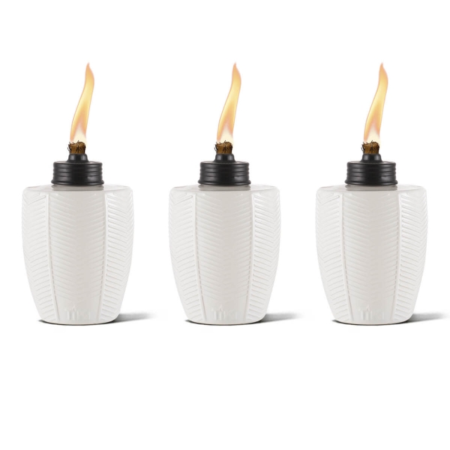 tiki brand herringbone ivory table torch 3 pack