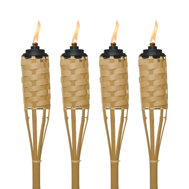 tiki brand luau weather resistant bamboo torch 4 pack