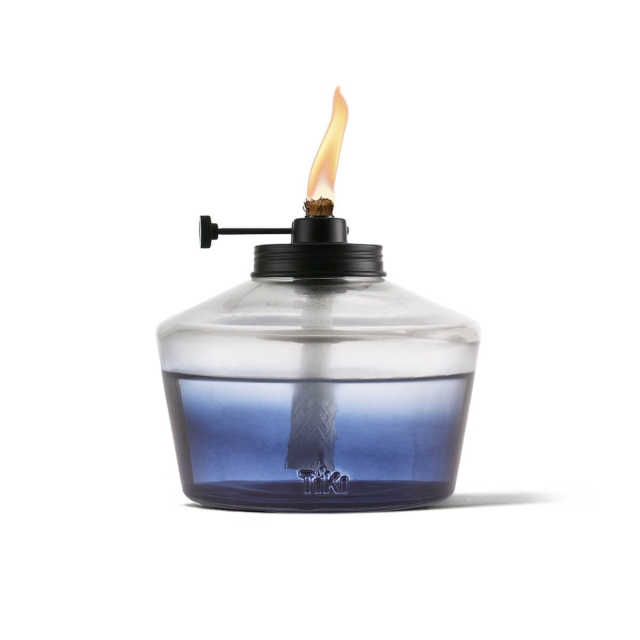 tiki brand adjustable flame blue ombre glass table torch