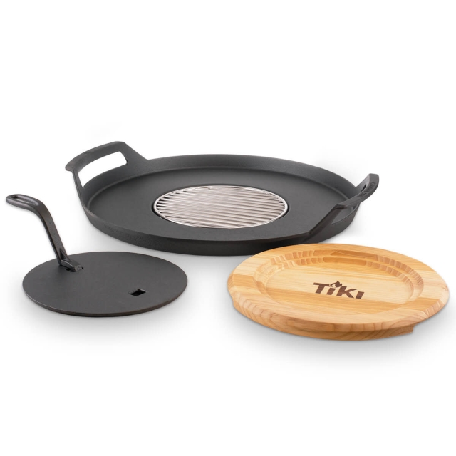 hero image of tiki brand fire pit griddle