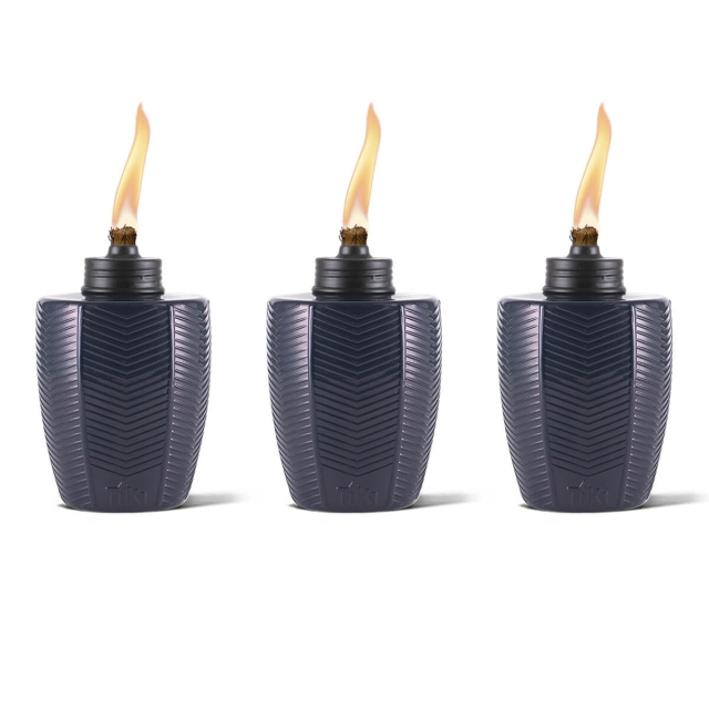 tiki brand herringbone blue table torch 3 pack