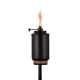 close up adjustable flame black tiki torch