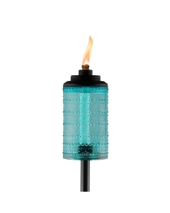 main image of light blue carnival glass torch