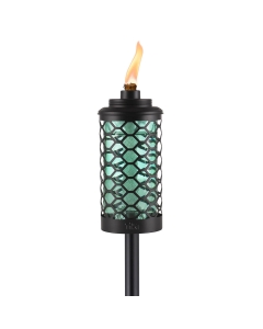 main image of tiki honeycomb blue torch