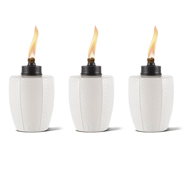 tiki brand herringbone ivory table torch 3 pack