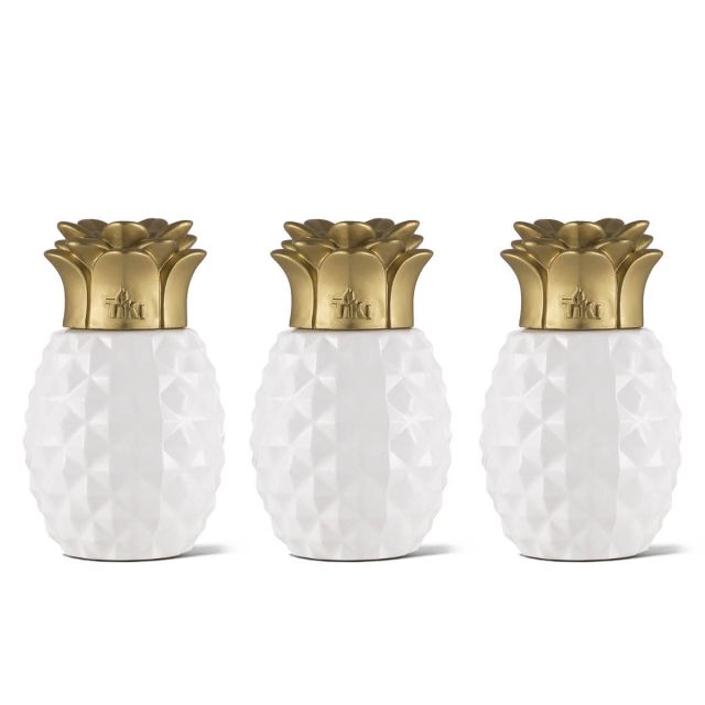 3 PACK - PINEAPPLE PARADISE GLASS TABLE TORCHES