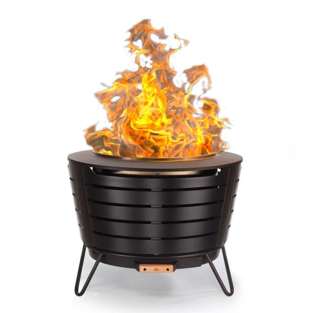 tiki brand patio fire pit white background with flame