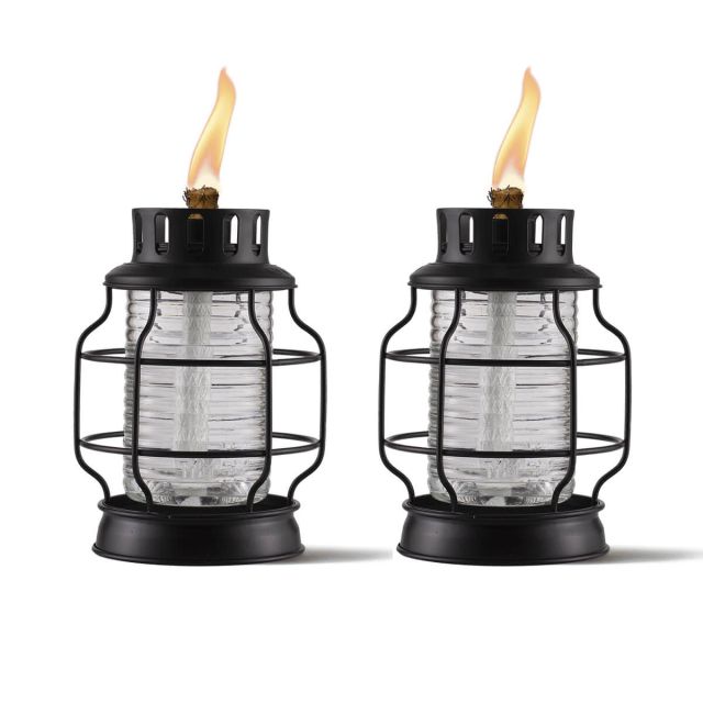2 pack hero image of metal lantern table torches