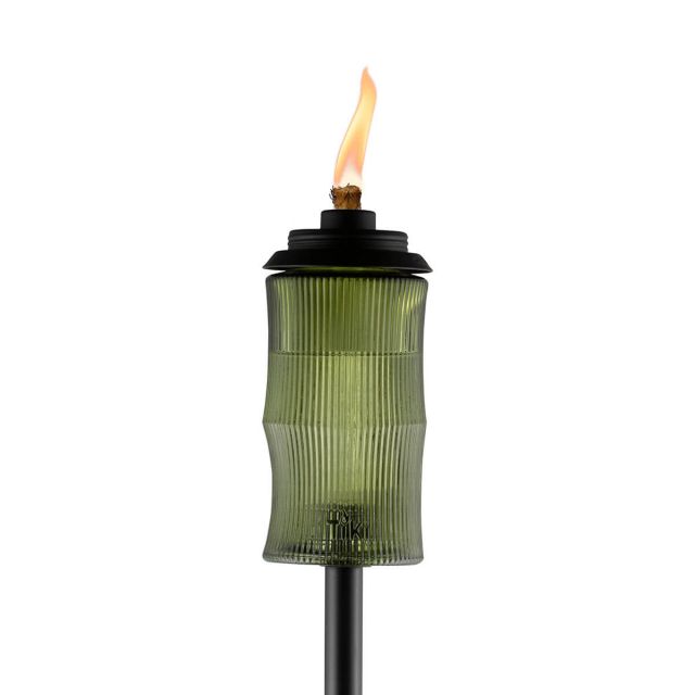 main image of green carved glass torch