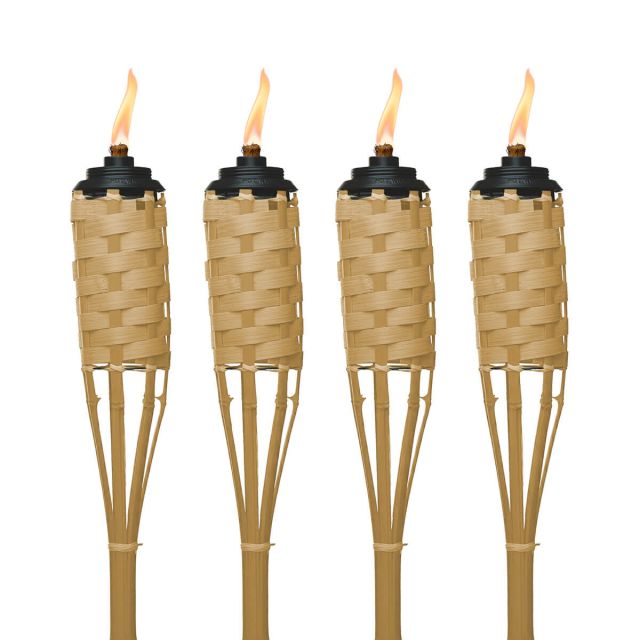 tiki brand luau weather resistant bamboo torch 4 pack