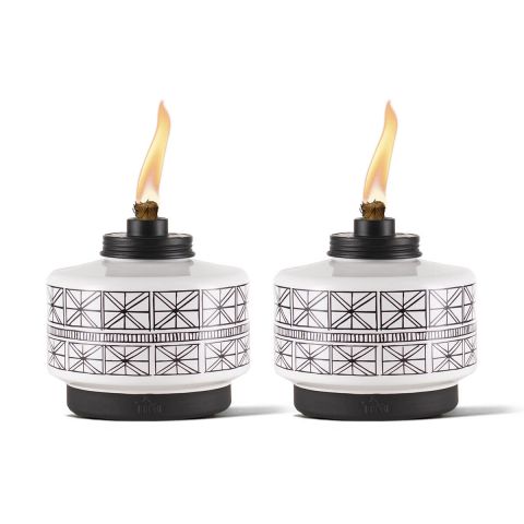 2 PACK - FOLKLORE GLASS TABLE TORCHES