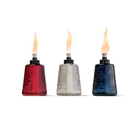 3 PACK - MOLDED GLASS TABLE TORCHES