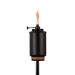 close up adjustable flame black tiki torch