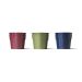 red green and blue 17 ounce tiki wax candles up close white background