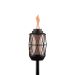 close up black metal tiki torch