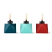 close up table tiki torch 3-pack blue orange green