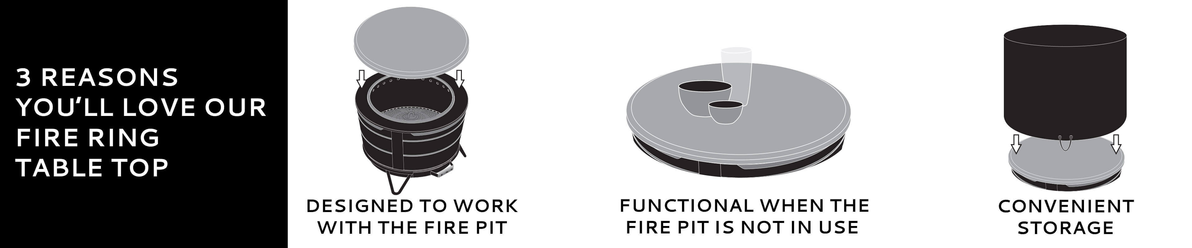 3 reasons you'll love our reunion tabletop, functional when not in use, convenient storage