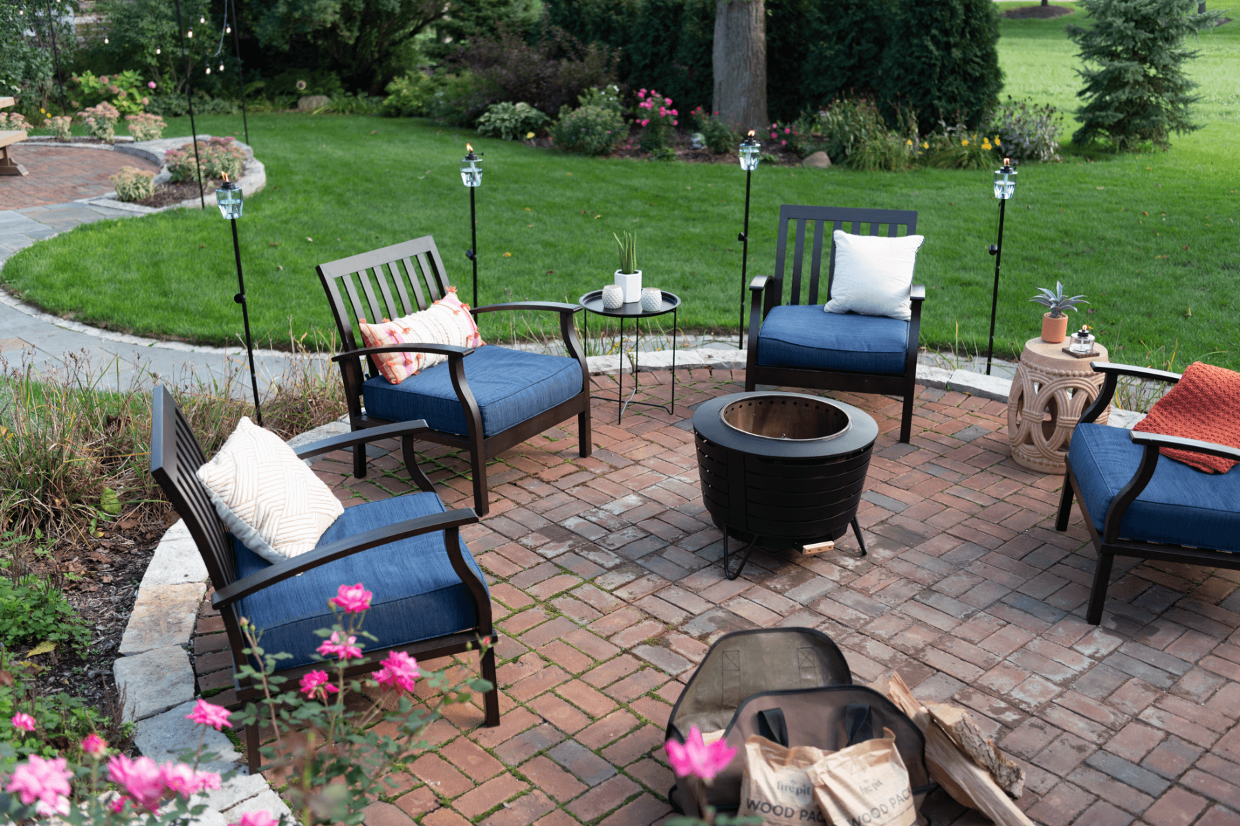 Smokeless Fire Pit as the centerpiece of a peaceful backyard space